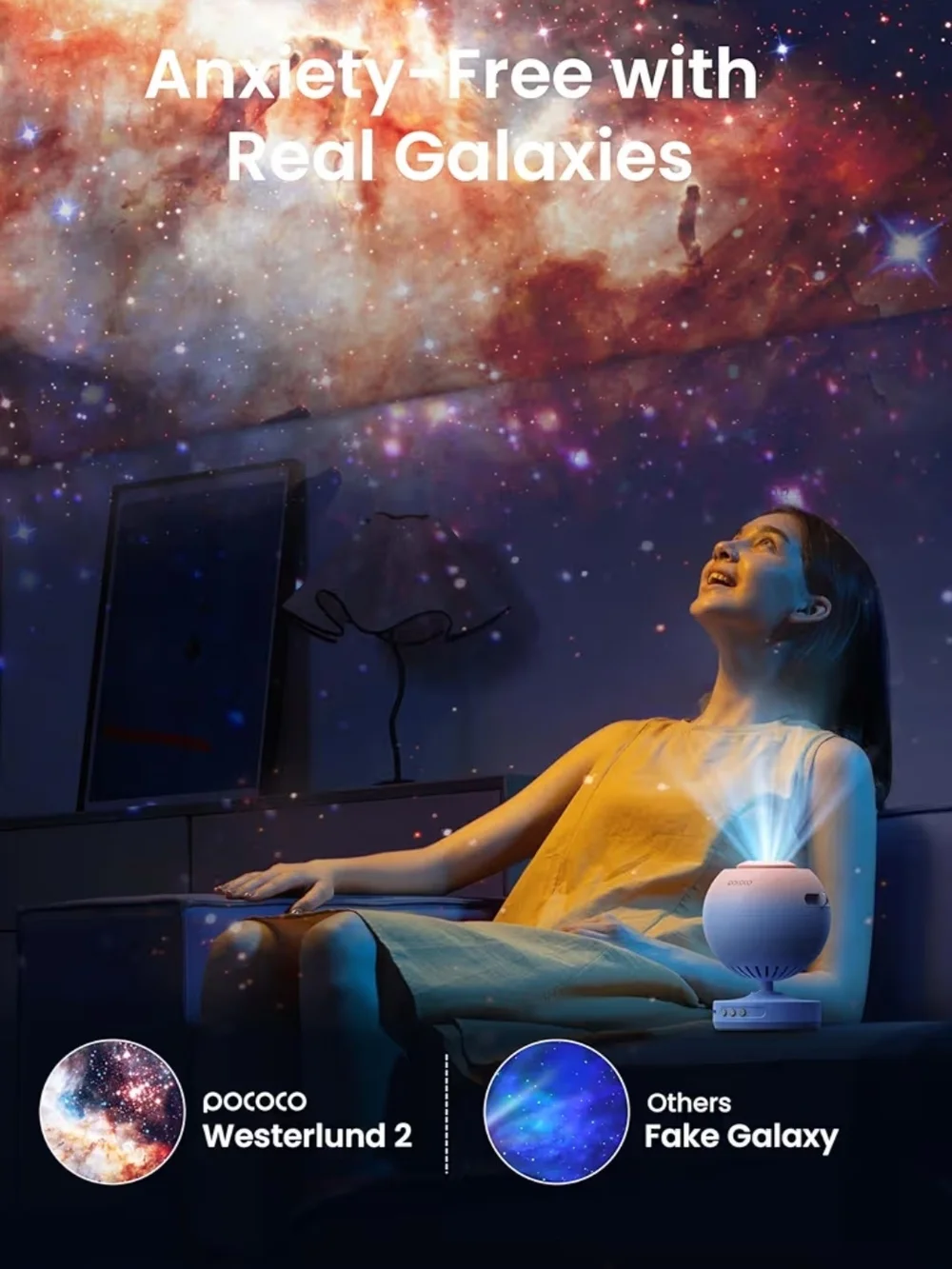 POCOCO Galaxy Projector - Pink to Blue Gradient